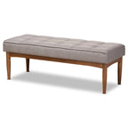 Banc de salle à manger mi-siècle gris / marron foncé / beige, 2 places