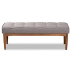 Banc de salle à manger mi-siècle gris / marron foncé / beige, 2 places