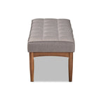 Banc de salle à manger mi-siècle gris / marron foncé / beige, 2 places