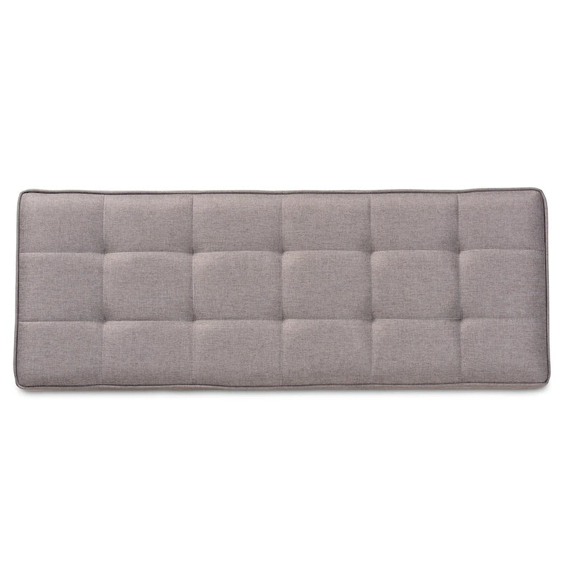 Banc de salle à manger mi-siècle gris / marron foncé / beige, 2 places