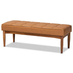 Banc de salle à manger mi-siècle gris / marron foncé / beige, 2 places