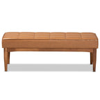 Banc de salle à manger mi-siècle gris / marron foncé / beige, 2 places