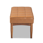 Banc de salle à manger mi-siècle gris / marron foncé / beige, 2 places