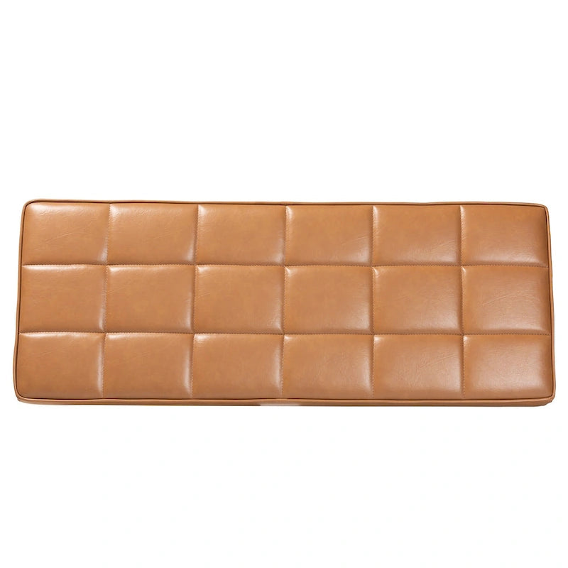 Banc de salle à manger mi-siècle gris / marron foncé / beige, 2 places