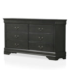 Commode de transition à 6 tiroirs – Noir / Cerise / Gris