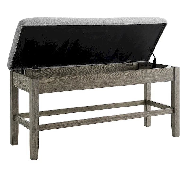 Banc de rangement de comptoir Driftwood, rembourré, 2 places