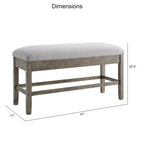 Banc de rangement de comptoir Driftwood, rembourré, 2 places