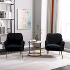Fauteuil d'appoint en velours noir, siège individuel, style Mid-Century