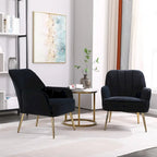 Fauteuil d'appoint en velours noir, siège individuel, style Mid-Century