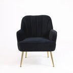 Fauteuil d'appoint en velours noir, siège individuel, style Mid-Century