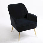 Fauteuil d'appoint en velours noir, siège individuel, style Mid-Century