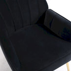Fauteuil d'appoint en velours noir, siège individuel, style Mid-Century
