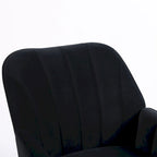 Fauteuil d'appoint en velours noir, siège individuel, style Mid-Century