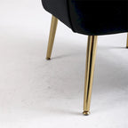 Fauteuil d'appoint en velours noir, siège individuel, style Mid-Century