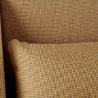 Fauteuil 1 place en velours jaune moutarde et bois de noyer
