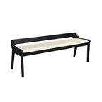 Banc de salle à manger mi-siècle marron/noir — Assise en similicuir, 2 places
