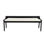 Banc de salle à manger mi-siècle marron/noir — Assise en similicuir, 2 places