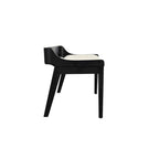 Banc de salle à manger mi-siècle marron/noir — Assise en similicuir, 2 places