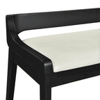 Banc de salle à manger mi-siècle marron/noir — Assise en similicuir, 2 places