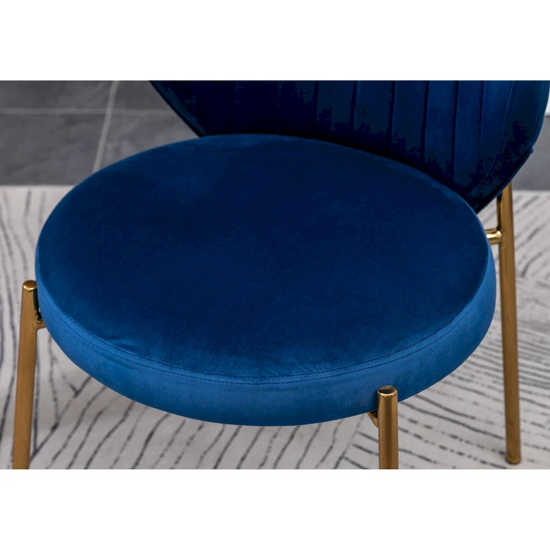 Ensemble de salle à manger 3 pièces, table ronde blanche et 2 chaises en velours — Jaune / Vert / Bleu, 2 places