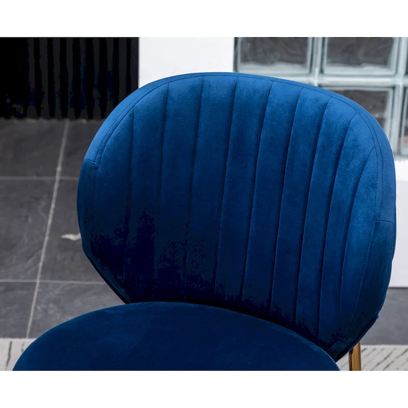 Ensemble de salle à manger 3 pièces, table ronde blanche et 2 chaises en velours — Jaune / Vert / Bleu, 2 places