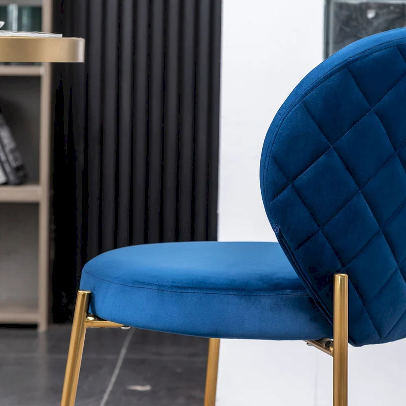 Ensemble de salle à manger 3 pièces, table ronde blanche et 2 chaises en velours — Jaune / Vert / Bleu, 2 places