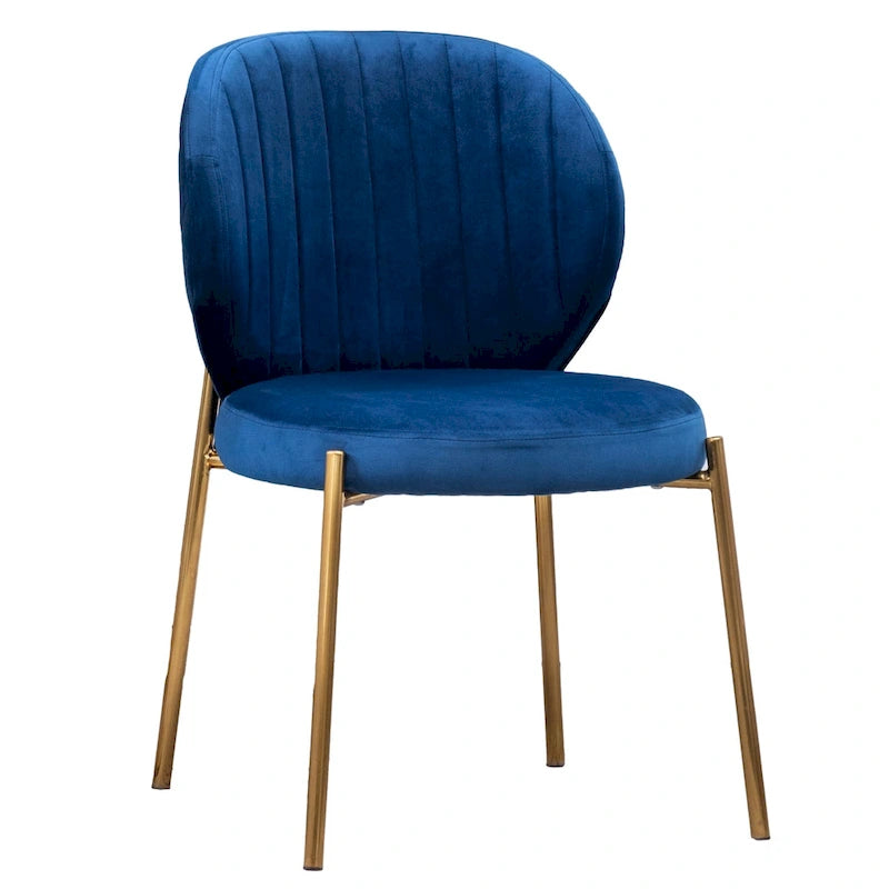 Ensemble de salle à manger 3 pièces, table ronde blanche et 2 chaises en velours — Jaune / Vert / Bleu, 2 places