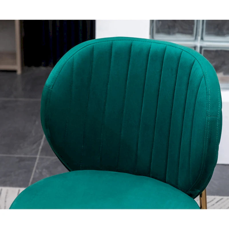 Ensemble de salle à manger 3 pièces, table ronde blanche et 2 chaises en velours — Jaune / Vert / Bleu, 2 places