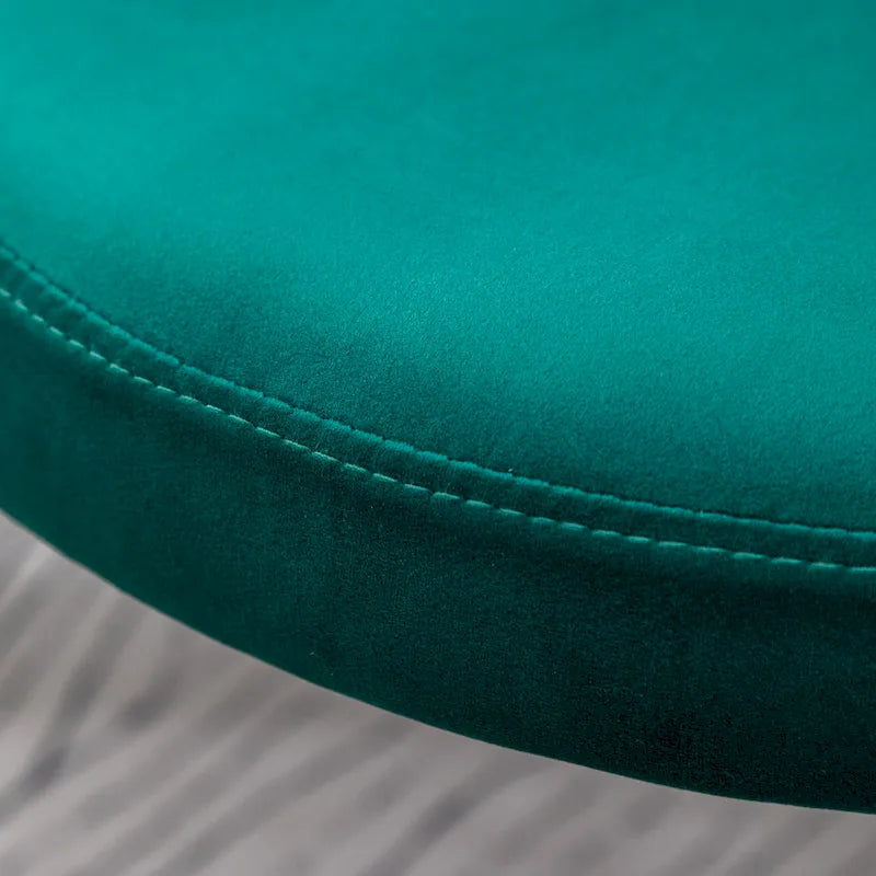 Ensemble de salle à manger 3 pièces, table ronde blanche et 2 chaises en velours — Jaune / Vert / Bleu, 2 places