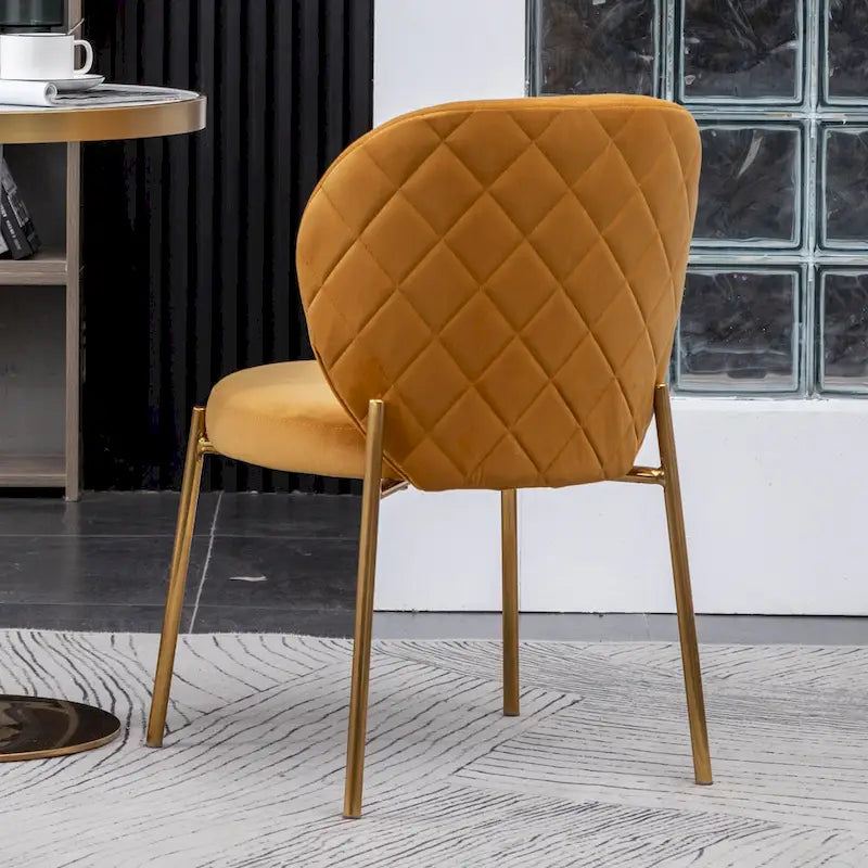 Ensemble de salle à manger 3 pièces, table ronde blanche et 2 chaises en velours — Jaune / Vert / Bleu, 2 places