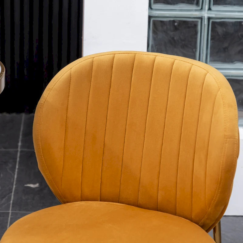 Ensemble de salle à manger 3 pièces, table ronde blanche et 2 chaises en velours — Jaune / Vert / Bleu, 2 places