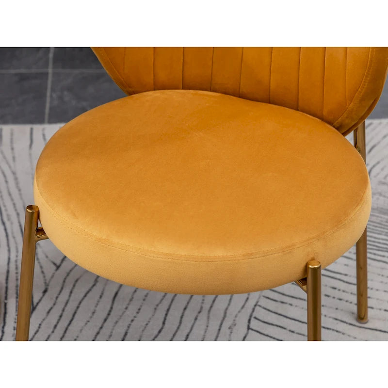 Ensemble de salle à manger 3 pièces, table ronde blanche et 2 chaises en velours — Jaune / Vert / Bleu, 2 places