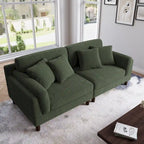 Canapé 2 places en velours côtelé — Orange / Gris / Vert / Gris clair / Beige