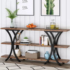 Console étroite rustique industrielle à 3 niveaux multicolore