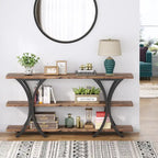 Console étroite rustique industrielle à 3 niveaux multicolore