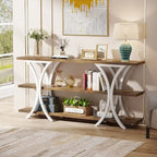 Console étroite rustique industrielle à 3 niveaux multicolore
