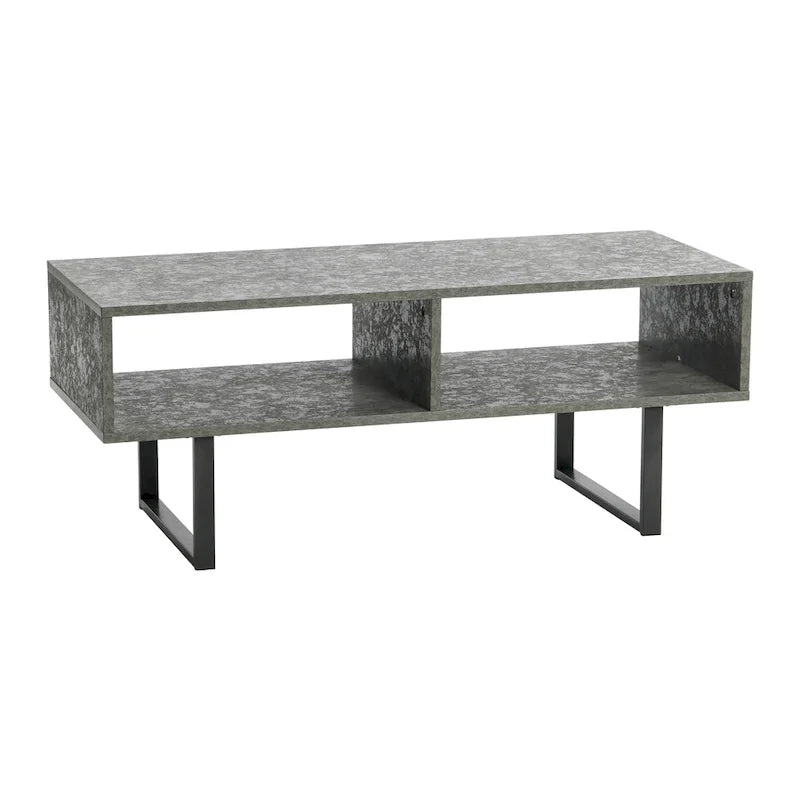 Meuble TV et Table basse rectangulaires avec rangement Coastal Oak / Slate / Black / Ashwood, convient aux téléviseurs jusqu'à 42"