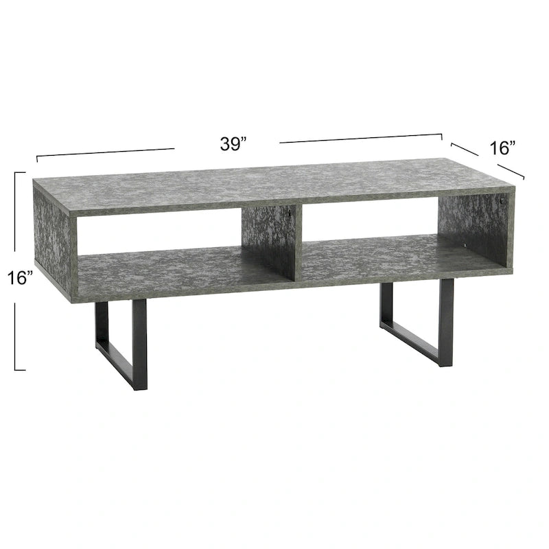 Meuble TV et Table basse rectangulaires avec rangement Coastal Oak / Slate / Black / Ashwood, convient aux téléviseurs jusqu'à 42"