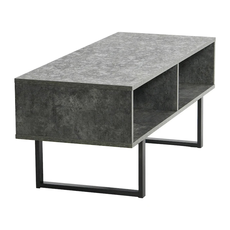 Meuble TV et Table basse rectangulaires avec rangement Coastal Oak / Slate / Black / Ashwood, convient aux téléviseurs jusqu'à 42"