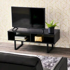 Meuble TV et Table basse rectangulaires avec rangement Coastal Oak / Slate / Black / Ashwood, convient aux téléviseurs jusqu'à 42"