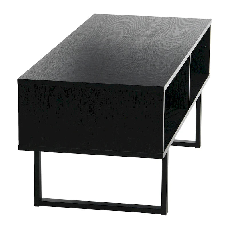 Meuble TV et Table basse rectangulaires avec rangement Coastal Oak / Slate / Black / Ashwood, convient aux téléviseurs jusqu'à 42"