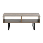 Meuble TV et Table basse rectangulaires avec rangement Coastal Oak / Slate / Black / Ashwood, convient aux téléviseurs jusqu'à 42"