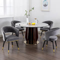 Chaises de salle à manger pivotantes en velours avec accoudoirs, gris/bleu/vert, lot de 2