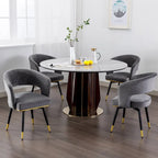 Chaises de salle à manger pivotantes en velours avec accoudoirs, gris/bleu/vert, lot de 2