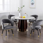 Chaises de salle à manger pivotantes en velours avec accoudoirs, gris/bleu/vert, lot de 2