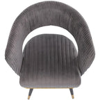 Chaises de salle à manger pivotantes en velours avec accoudoirs, gris/bleu/vert, lot de 2