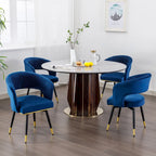 Chaises de salle à manger pivotantes en velours avec accoudoirs, gris/bleu/vert, lot de 2