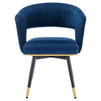 Chaises de salle à manger pivotantes en velours avec accoudoirs, gris/bleu/vert, lot de 2