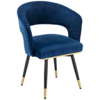 Chaises de salle à manger pivotantes en velours avec accoudoirs, gris/bleu/vert, lot de 2