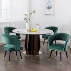 Chaises de salle à manger pivotantes en velours avec accoudoirs, gris/bleu/vert, lot de 2